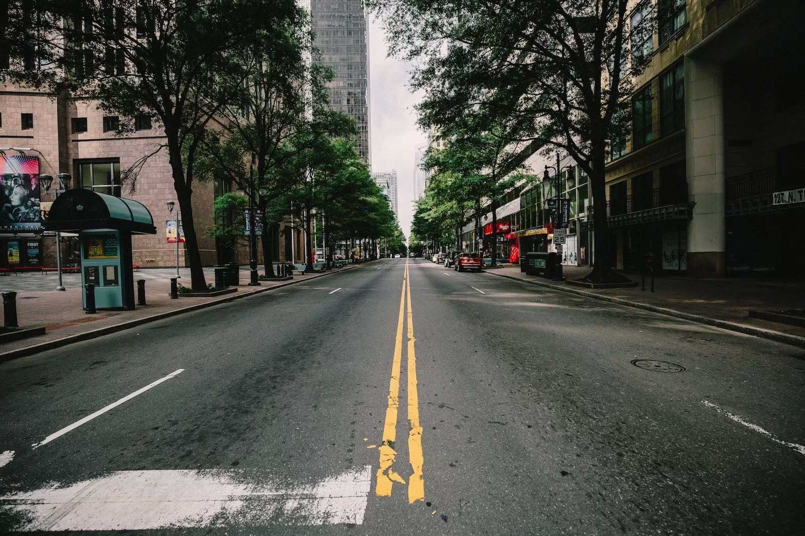 An empty city street